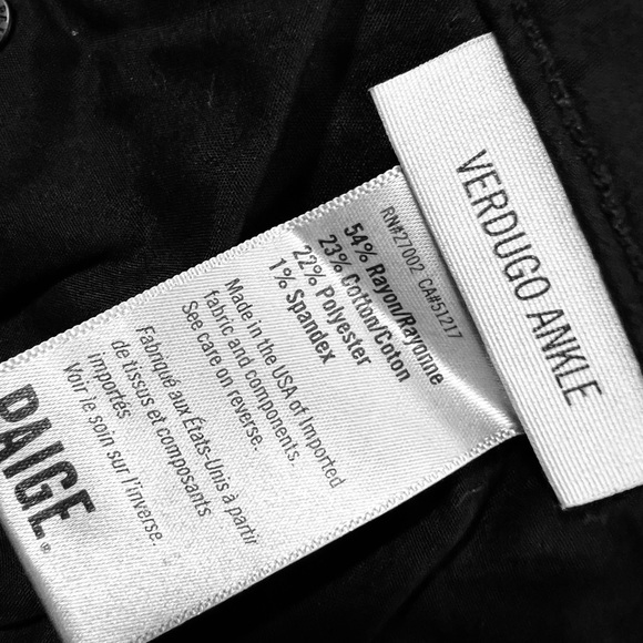 Paige   Verdugo Ankle Midrise Ultra Skinny jeans size 32 Black - Picture 13 of 14